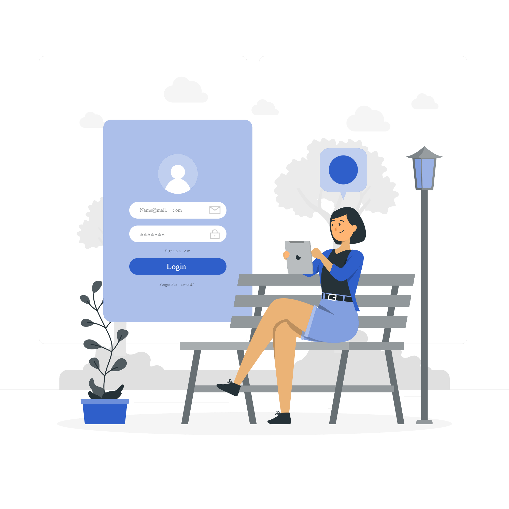 MLeads CRM Dashboard Login Illustration